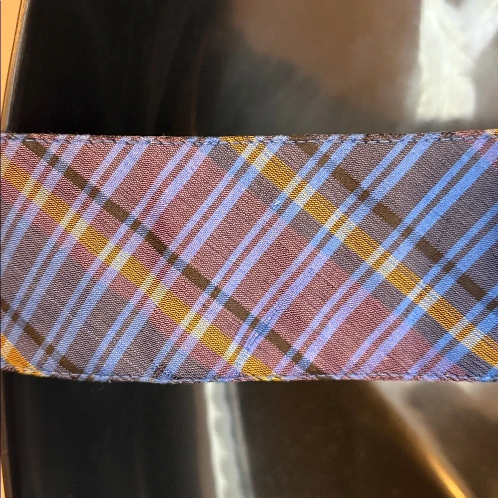 Made In India Silk Plaid Braided Belt OS